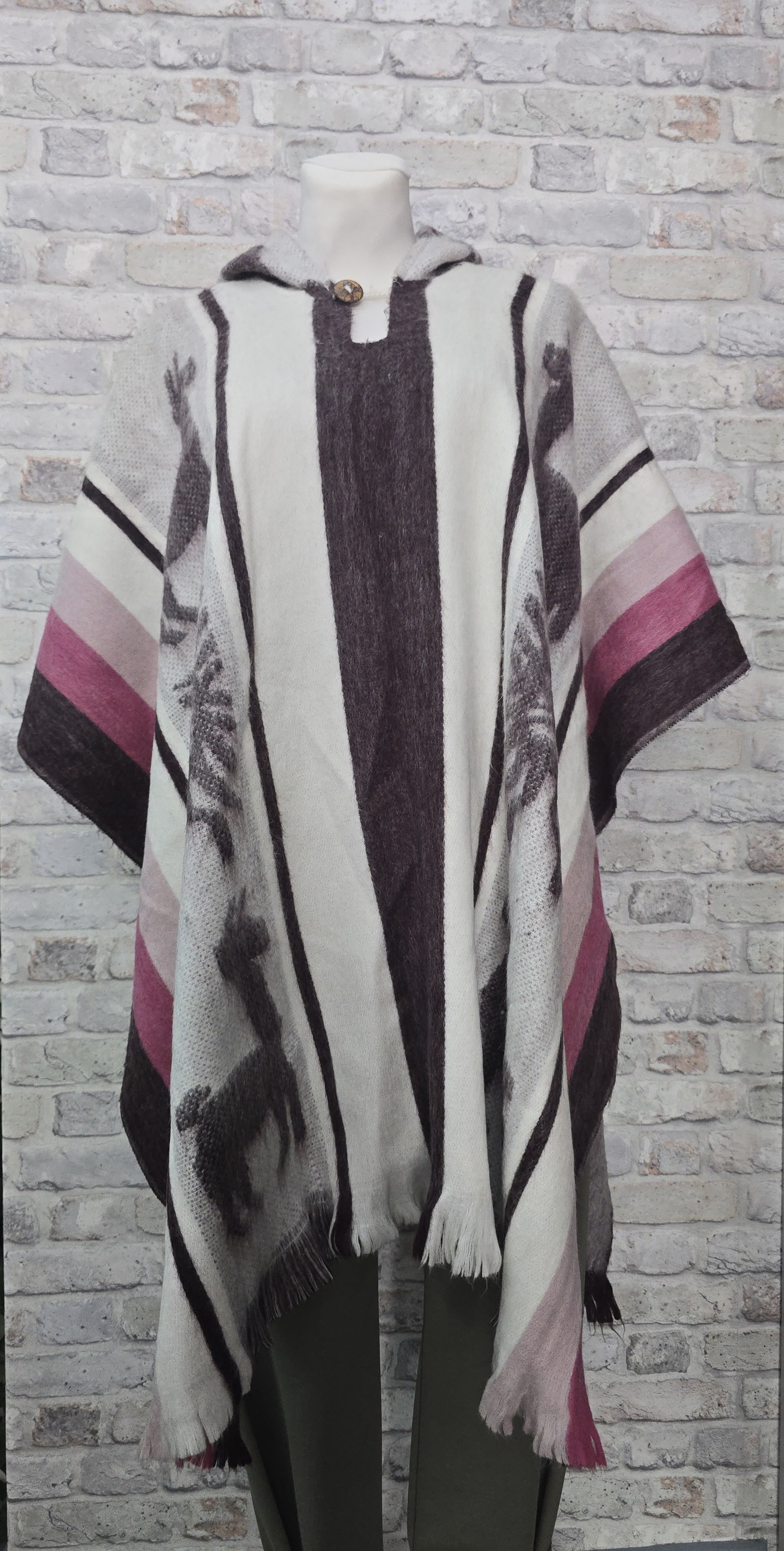 Ponczo z wełny alpaki