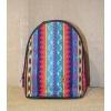 Etniczny haftowany ekwadorski  czarny plecak ze skóry.