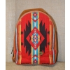 Etniczny haftowany ekwadorski plecak z jasnobrązowej  skóry.