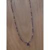 Naszyjnik handmade z fluorytu i ametystu