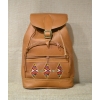 Plecak etniczny ze skóry jasnobrązowy