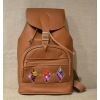 Plecak etniczny ze skóry jasnobrązowy.