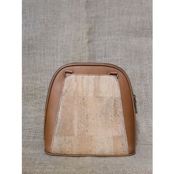 Plecak ze skóry i korka jasnobrązowy