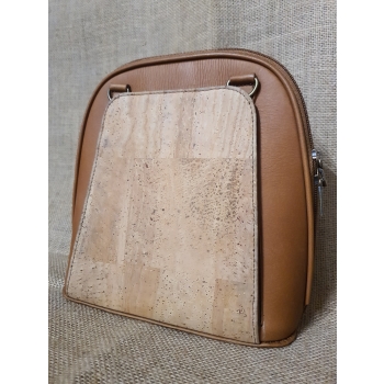 Plecak ze skóry i korka jasnobrązowy