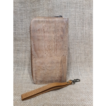 Portfel ze skóry i korka ,duży dwukomorowy .