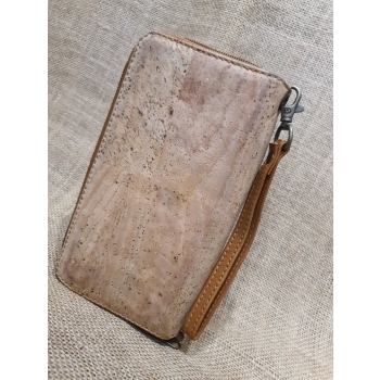 Portfel ze skóry i korka ,duży dwukomorowy .