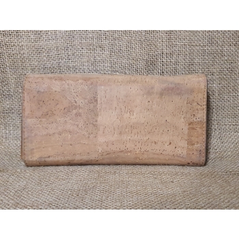 Portfel z jasnobrązowej skóry i naturalnego korka .