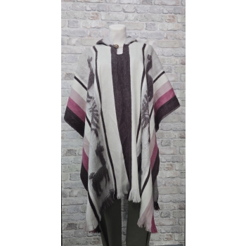 Poncho ekwadorskie - długie ze 100% wełny alpaki .