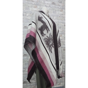 Poncho ekwadorskie - długie ze 100% wełny alpaki .