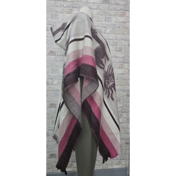 Poncho ekwadorskie - długie ze 100% wełny alpaki .