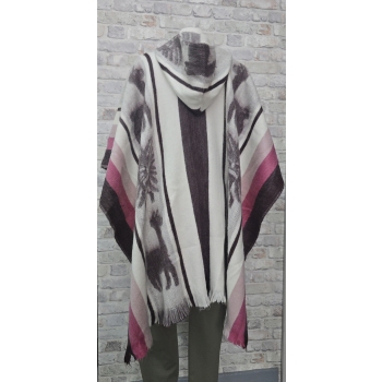 Poncho ekwadorskie - długie ze 100% wełny alpaki .