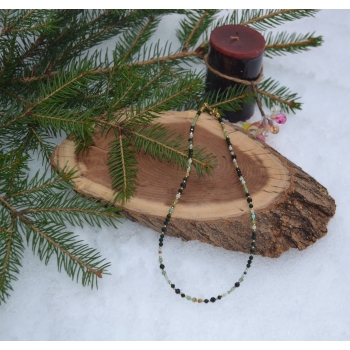 Naszyjnik handmade z kamieni chryzokola i szmaragd nilowy.