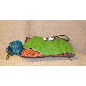 Torebka vintage skóra zielona .