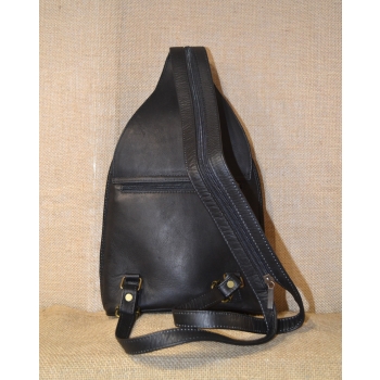 Etniczny haftowany ekwadorski  czarny plecak ze skóry.