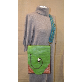 Torebka vintage skóra zielona .