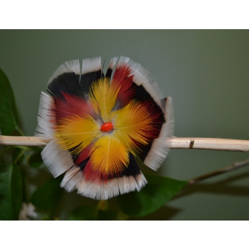 KOLCZYKI  Z PIÓR W KSZTAŁCIE KWIATÓW