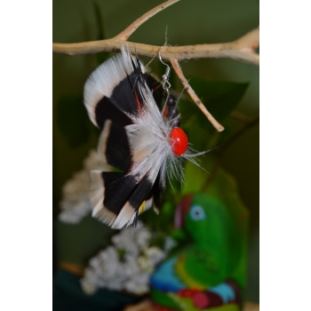 KOLCZYKI  Z PIÓR W KSZTAŁCIE KWIATÓW