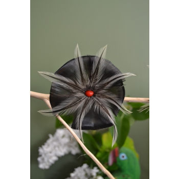 KOLCZYKI  Z PIÓR W KSZTAŁCIE KWIATÓW