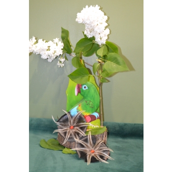 KOLCZYKI  Z PIÓR W KSZTAŁCIE KWIATÓW