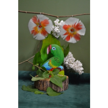 KOLCZYKI  Z PIÓR W KSZTAŁCIE KWIATÓW