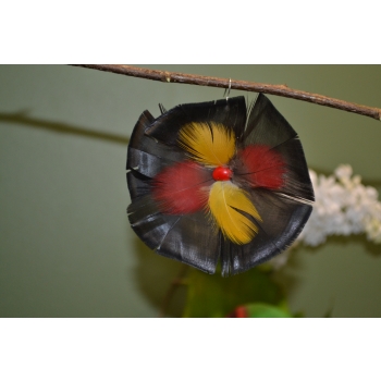 KOLCZYKI  Z PIÓR W KSZTAŁCIE KWIATÓW