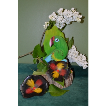 KOLCZYKI  Z PIÓR W KSZTAŁCIE KWIATÓW