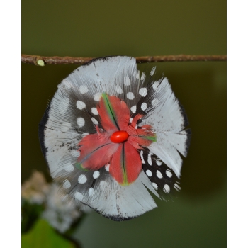 KOLCZYKI  Z PIÓR W KSZTAŁCIE KWIATÓW