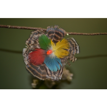 KOLCZYKI  Z PIÓR W KSZTAŁCIE KWIATÓW