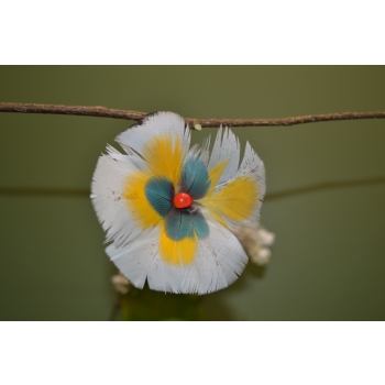 KOLCZYKI  Z PIÓR W KSZTAŁCIE KWIATÓW