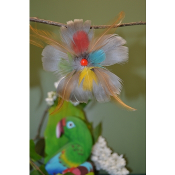 KOLCZYKI  Z PIÓR W KSZTAŁCIE KWIATÓW