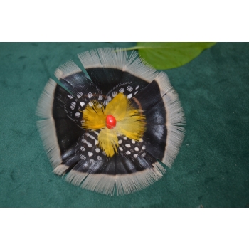 KOLCZYKI  Z PIÓR W KSZTAŁCIE KWIATÓW