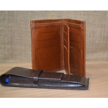 Portfel skórzany brązowy męski .