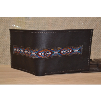 Portfel skórzany ciemnobrązowy męski .