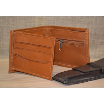 Portfel skórzany brązowy męski .
