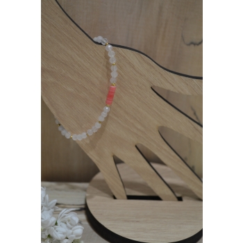 Bransoletka z kwarcu różowego i rodochrozytu