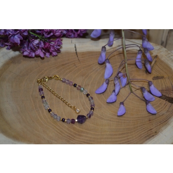 Bransoletka z Ametystu i Fluorytu .