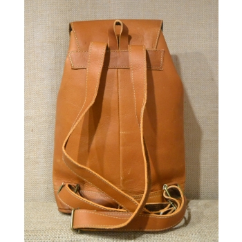 Plecak etniczny ze skóry jasnobrązowy