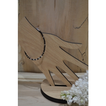 Bransoletka z turmalinem i kamieniem księżycowym .