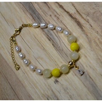 Bransoletka z pereł i cytrynu