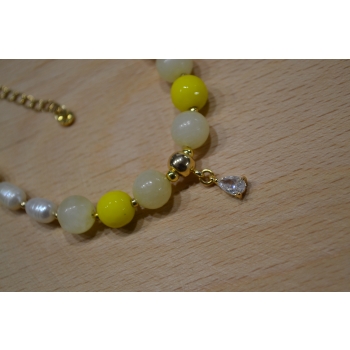 Bransoletka z pereł i cytrynu