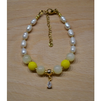 Bransoletka z pereł i cytrynu